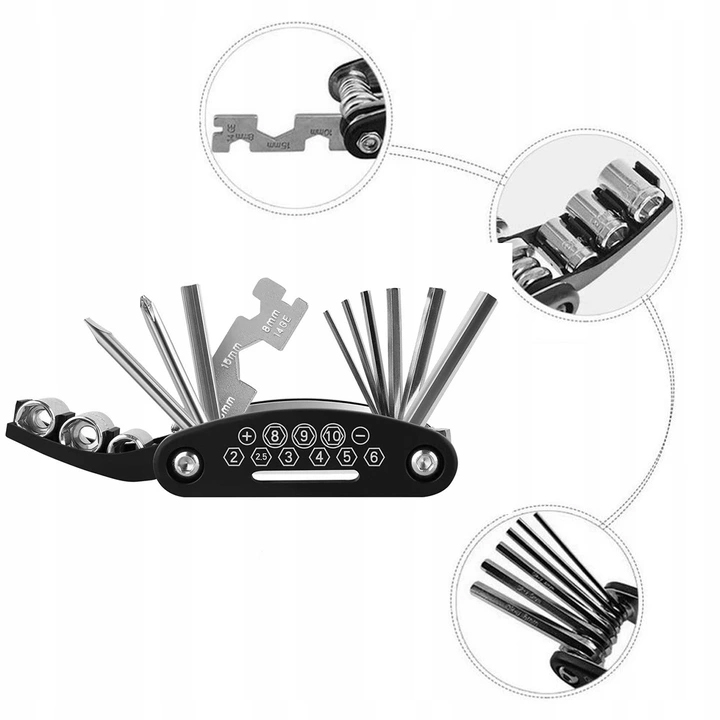

Narzędzia do roweru Klucze rowerowe Multitool 16w1