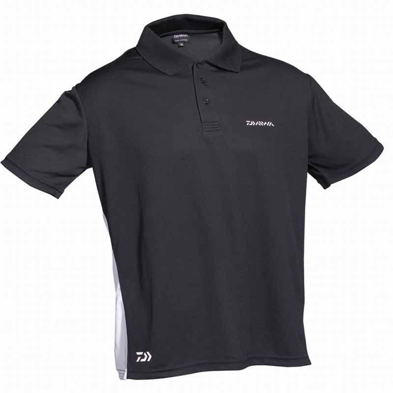 Koszulka polo Daiwa D-Vec kolor: czarny/biały XXL