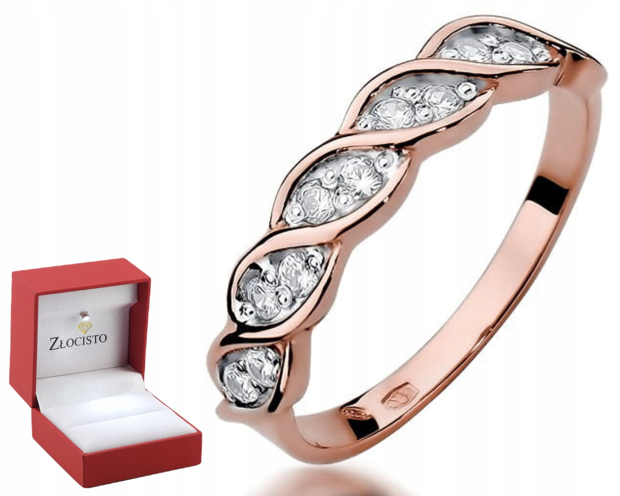 Růžové Zlato Prstýnek S Brilianty 0,20 Ct 585