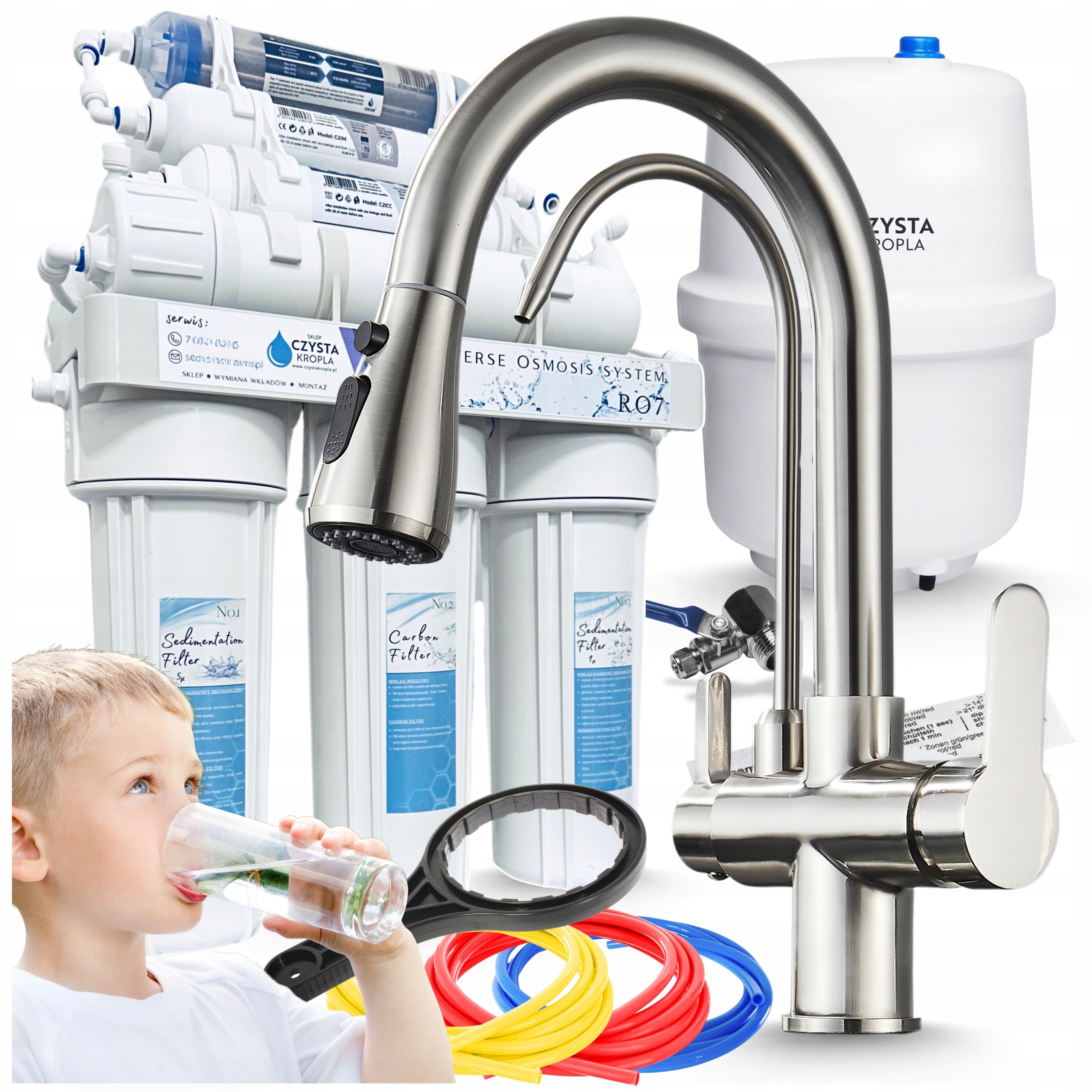 Systém filtrování vody Kuchyňský filtr s baterií Třícestný kohoutek do kuchyně