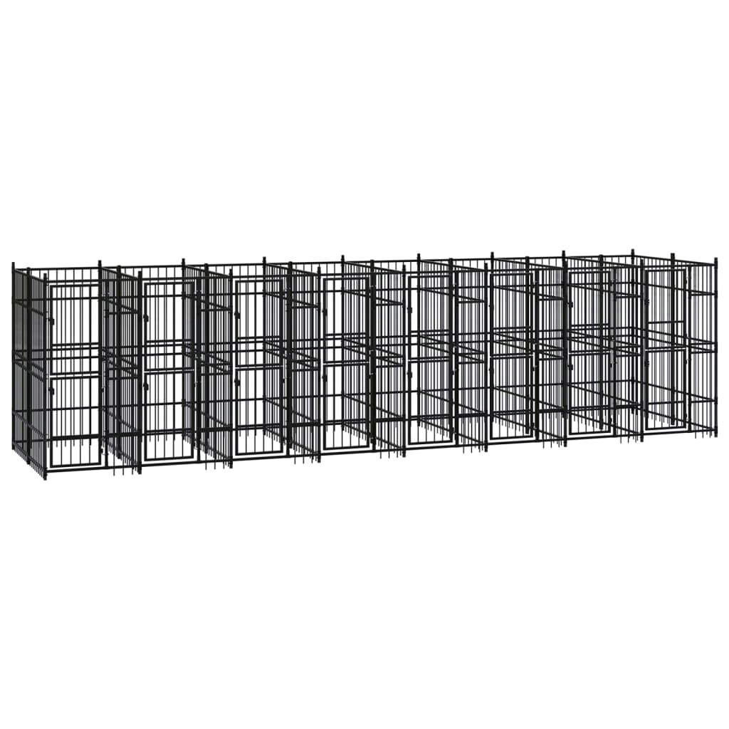Kotec pro psa VidaXL 3097943 192x768x200 cm ocel práškovaná černá