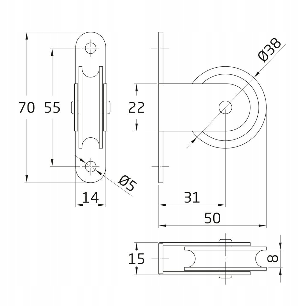 Bloczek do linek Metalowe Kółko PRZYKRĘCANY 38mm Stan opakowania oryginalne