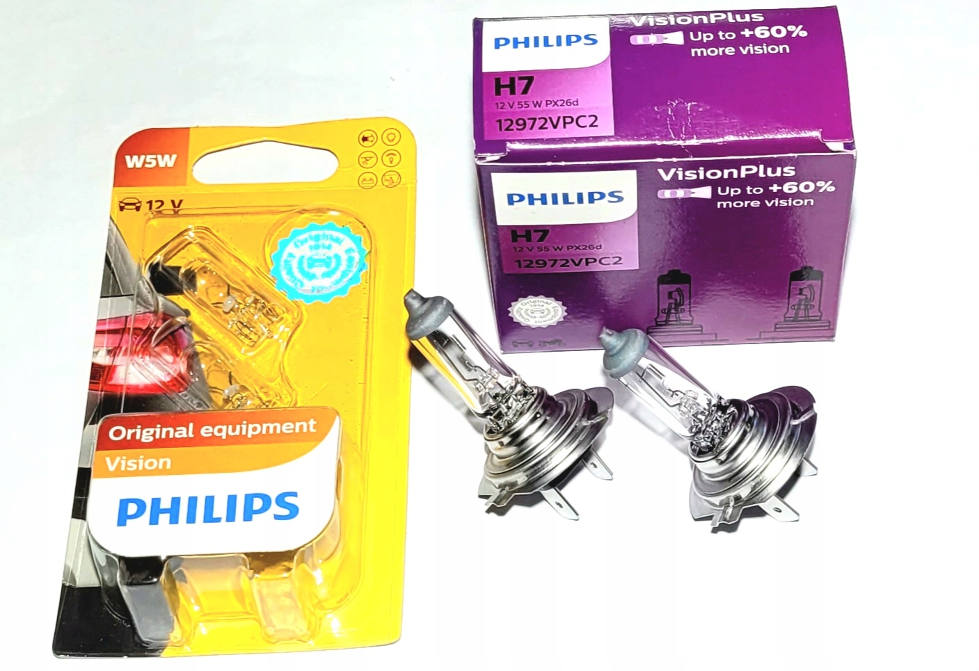 

2X Żarówka H7 Philips 12972VPC2 2X W5W 12961B2