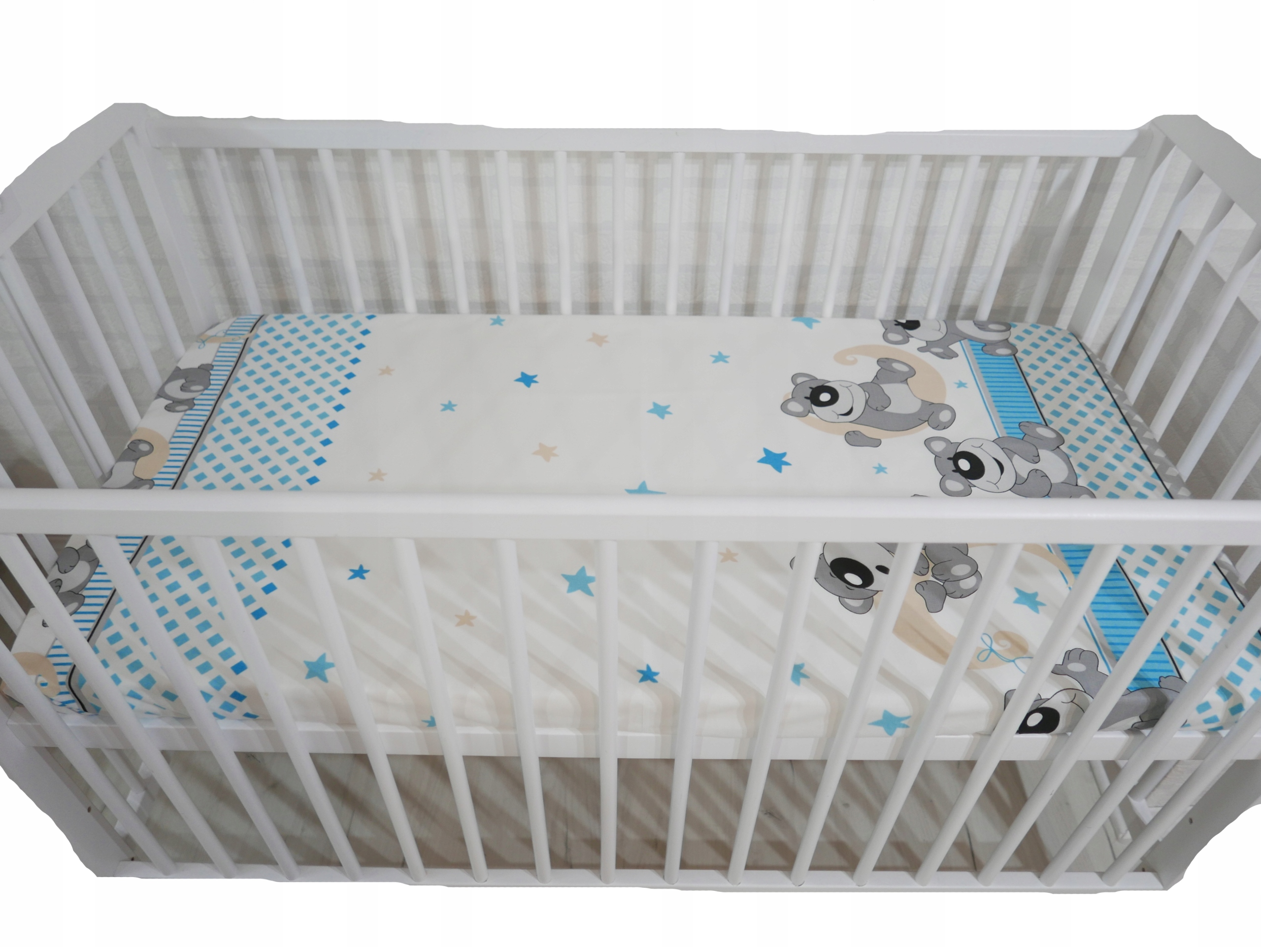 

Prześcieradło bawełna z gumką 120x60 Miś Niebieski