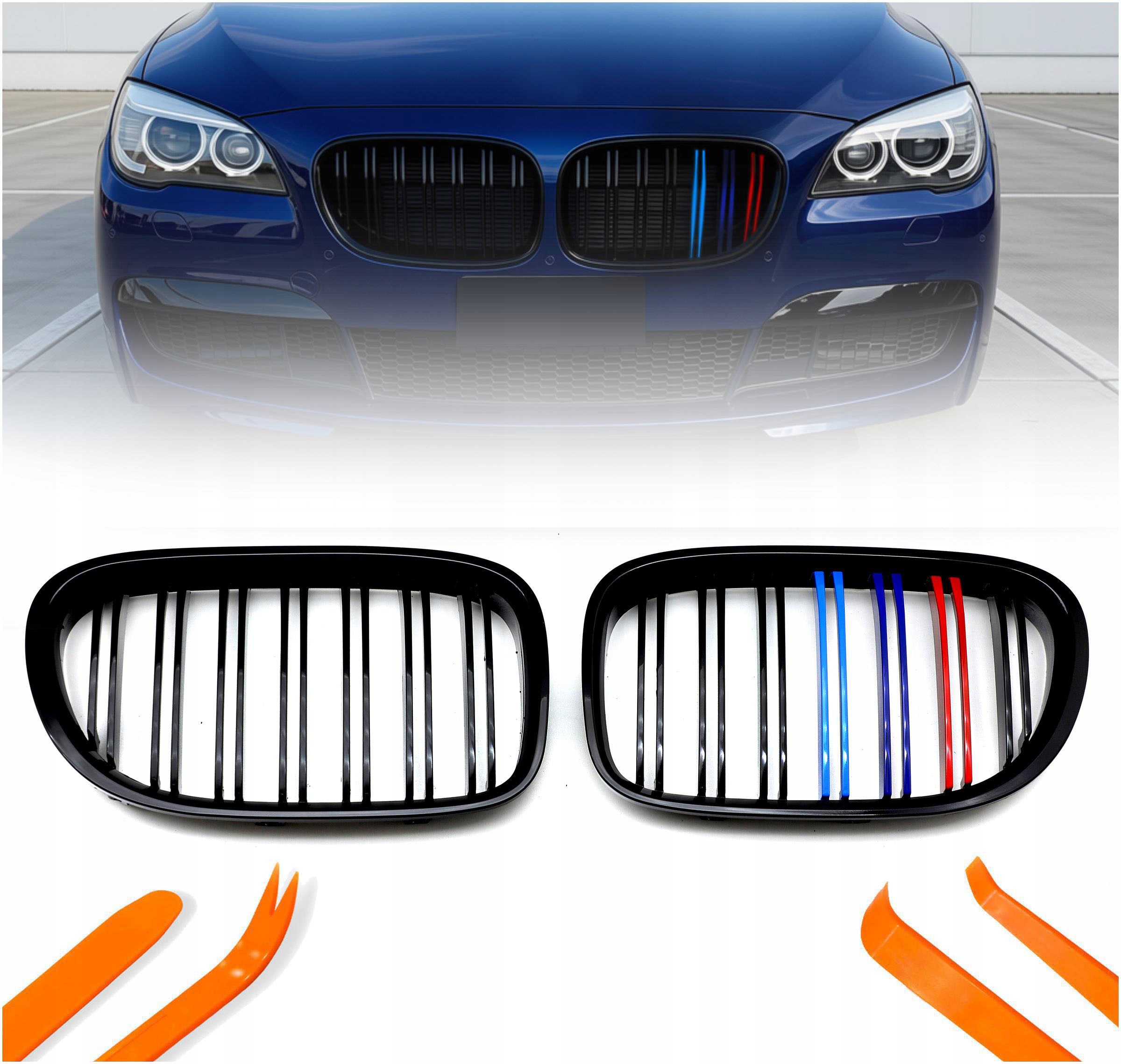 Atrapa Gril Nerki Bmw 7 F01 F02 M-power 2 Žebra 2008-
