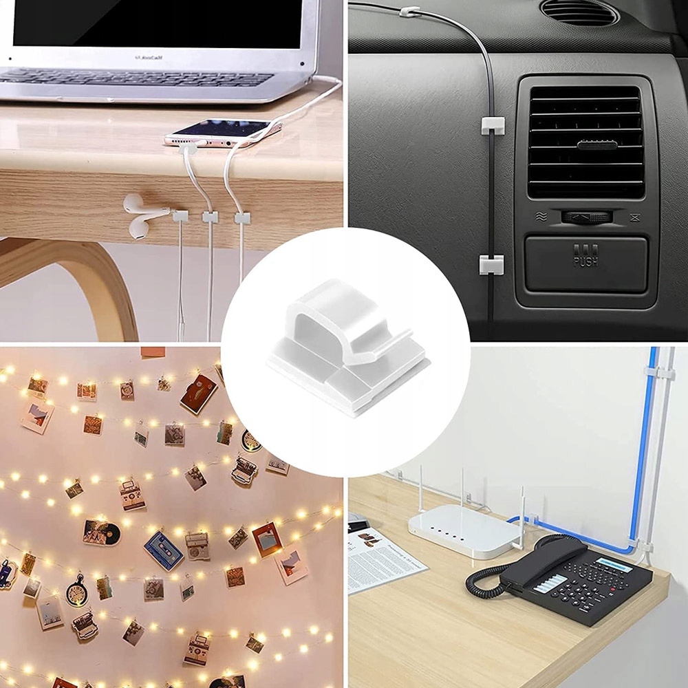 ZESTAW 10x ORGANIZER UCHWYT MASKOWNICA KLIPS DO KABLI 3M SAMOPRZYLEPNY Marka Inna