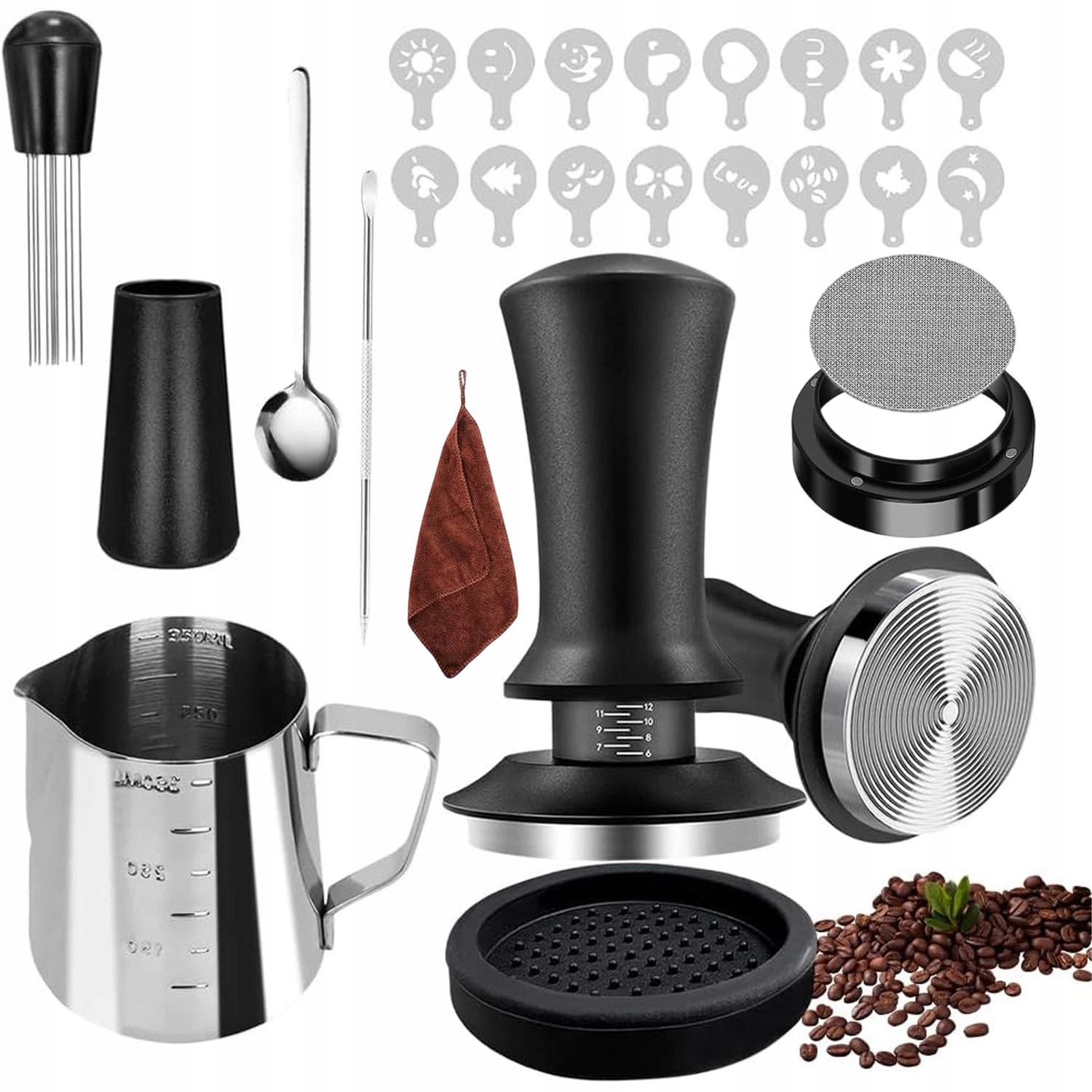 Zestaw Dla Baristy 10 Szt Tamper 51MM Sitko Dzbanek Dystrybutor Do Espresso