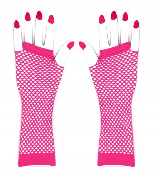 SEXY RÓŻOWE SIATECZKOWE RĘKAWICZKI KABARETKI RETRO Marka inna