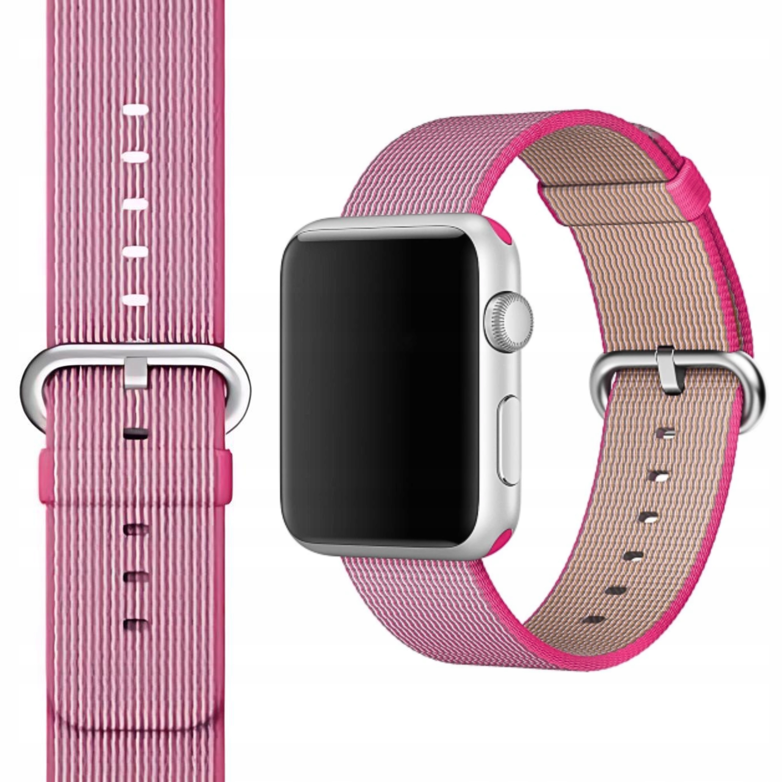 Apple Watch 42 44 45 49 mm Originální Řemínek Woven Nylon Pink