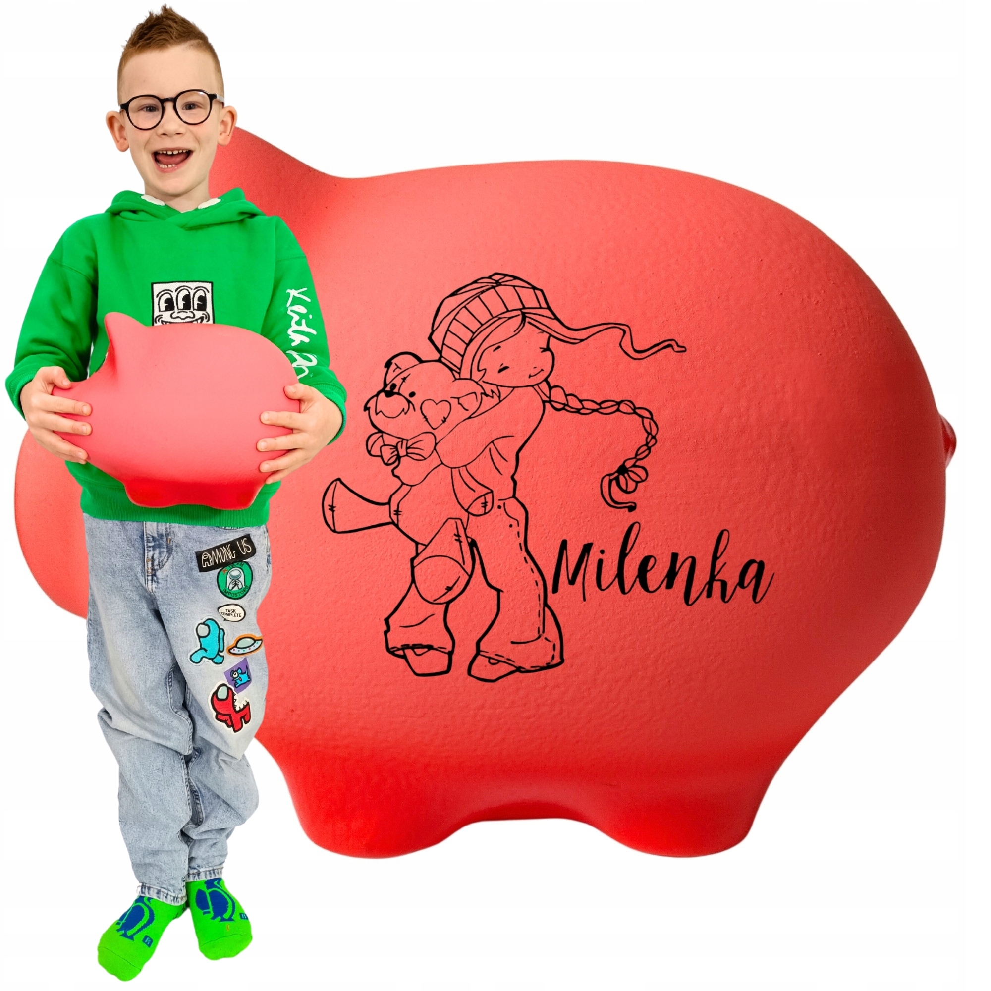 Velká pokladnička jménem prasátko keramická bez otevření pro děti XXL