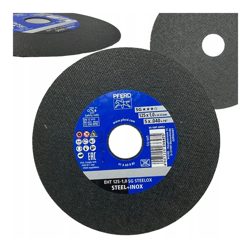 Tarcza do cięcia 125 × 1,0 × 22,23 A60 R Sg Inox Pferd (61341112) x 25 szt.