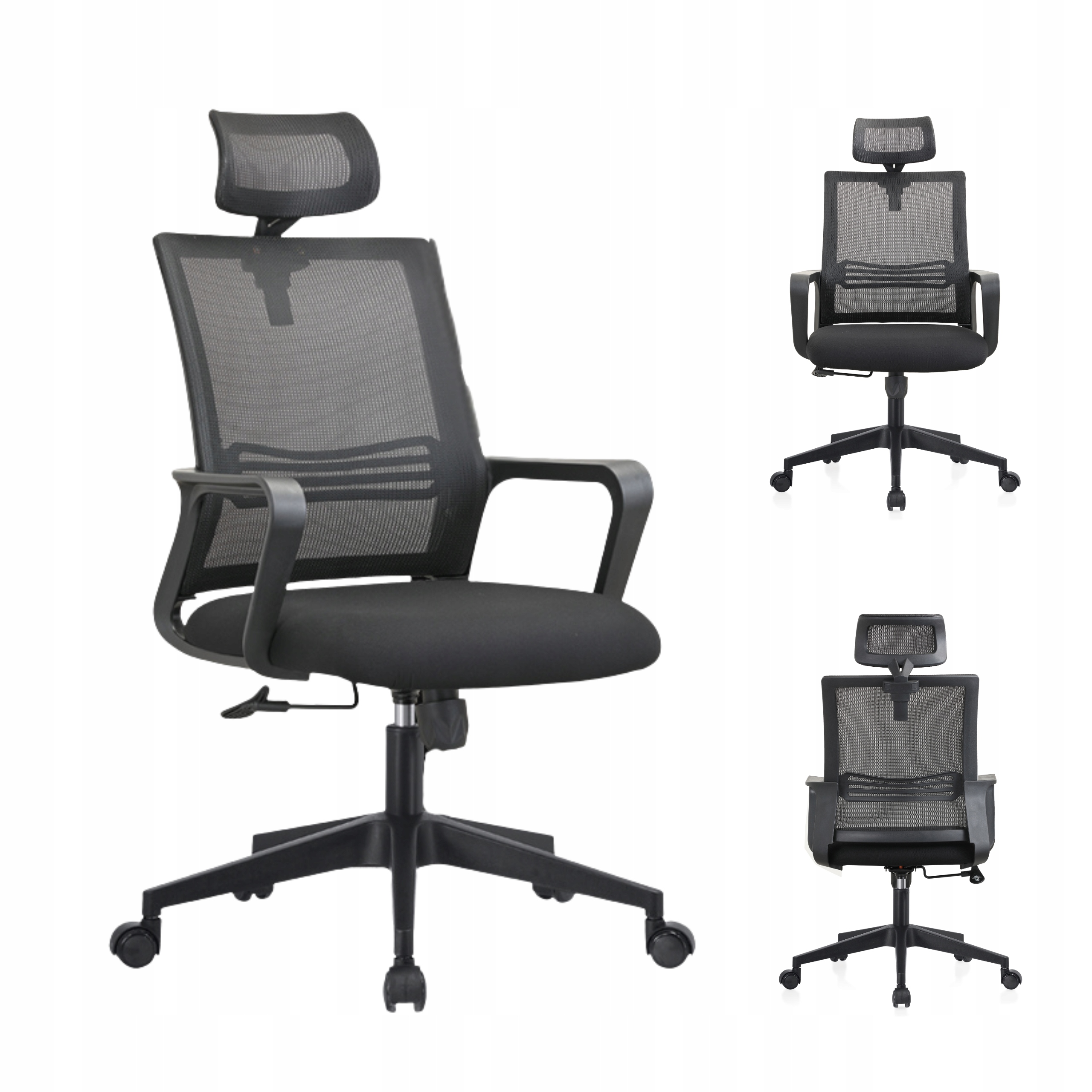 Fotel Ergoflex ergonomiczny biurowy obrotowy regulowany tilt czarny K22