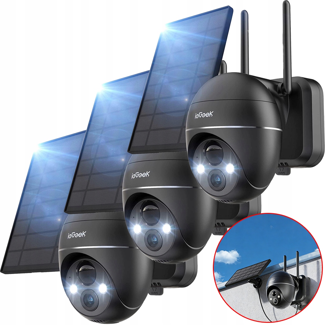 Solární Venkovní Wifi Kamera Otočná Ip 2K 3MPX 4X Zoom Baterie 3KS