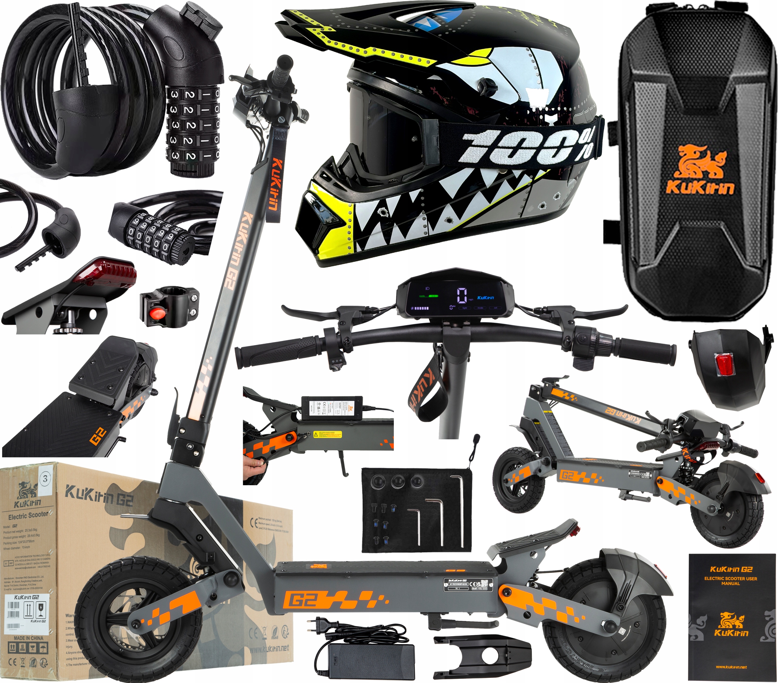 2026 KuKirin G2 elektrická vozidla 800W 45KM/H 48V 15Ah 55KM 10" +Dárek