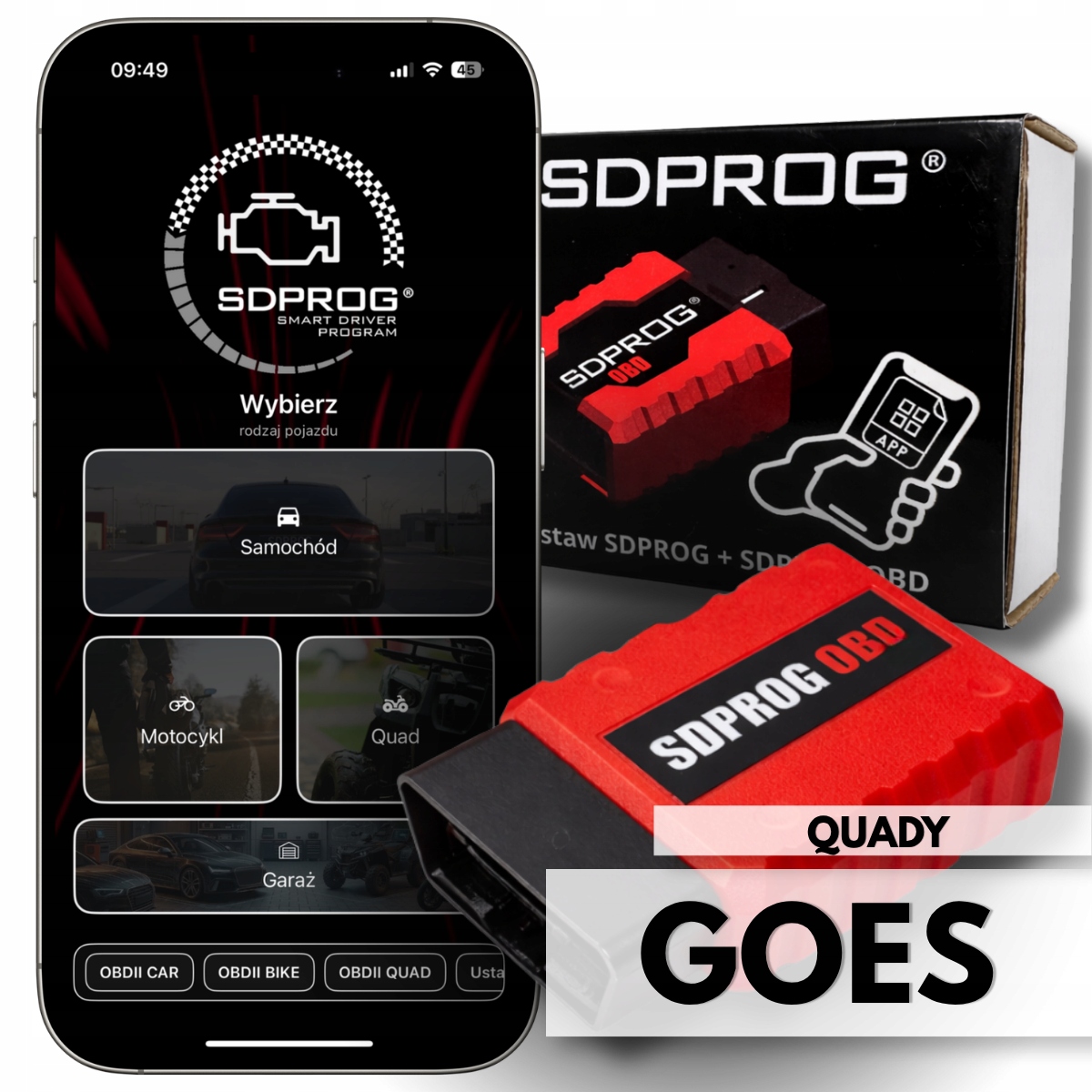 Goes Diagnostický tester program Sdprog skener obd2 diagnostika čtyřkolky