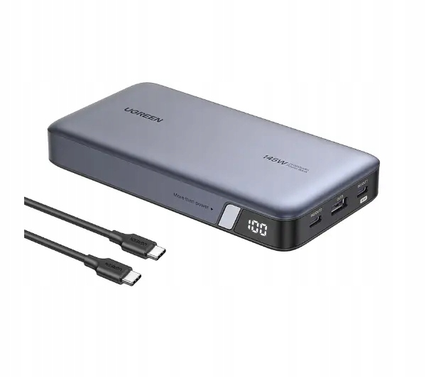 Powerbank Ugreen PB205 25000mAh 145W Pd 3.1 Usb-c Do Laptopa 2x Usb-c Led