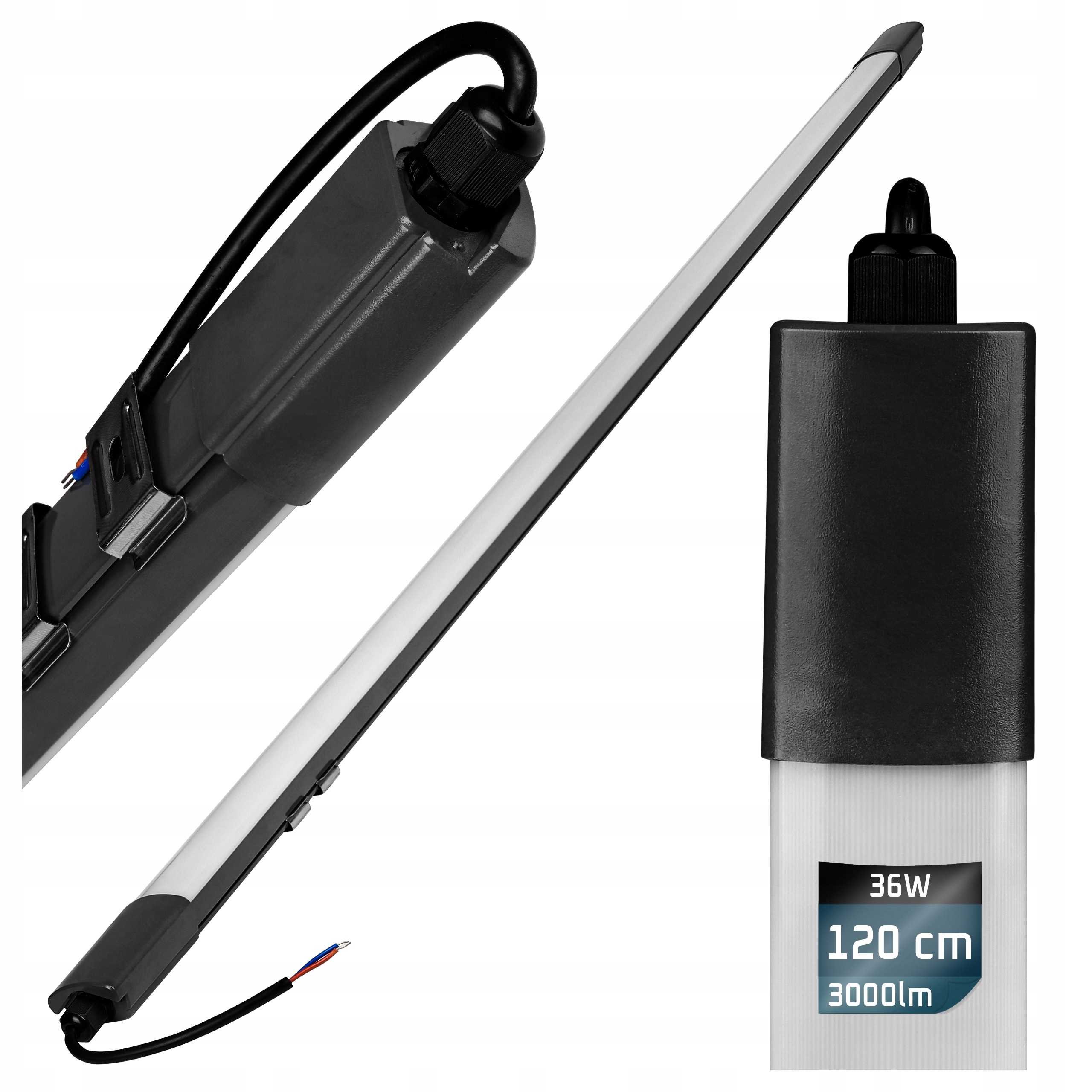 Plafon Masterled czarny 120 cm LED biały neutralny