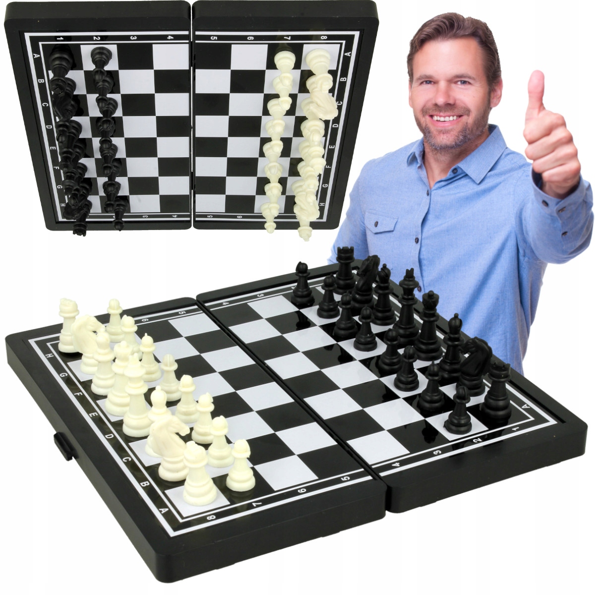 SZACHY WARCABY Podróżne DUŻE 3w1 tryktraka GRA Producent inny