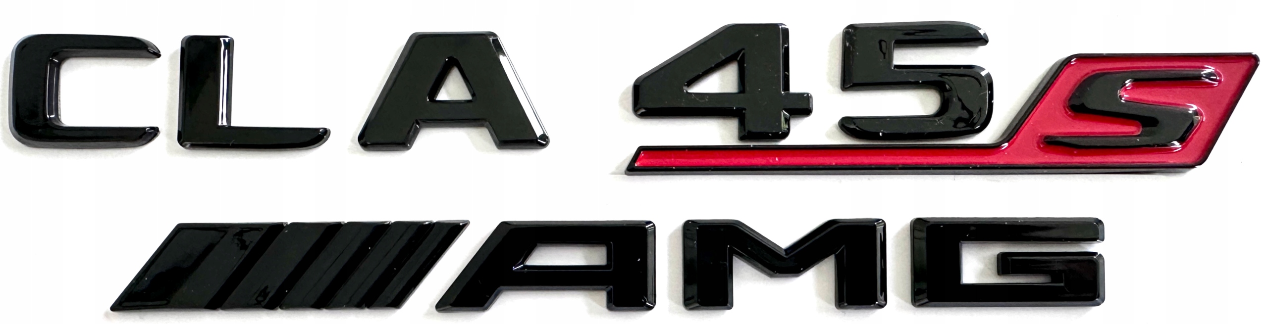 Mercedes Cla 45 S Amg emblém znak logo nápis čierny
