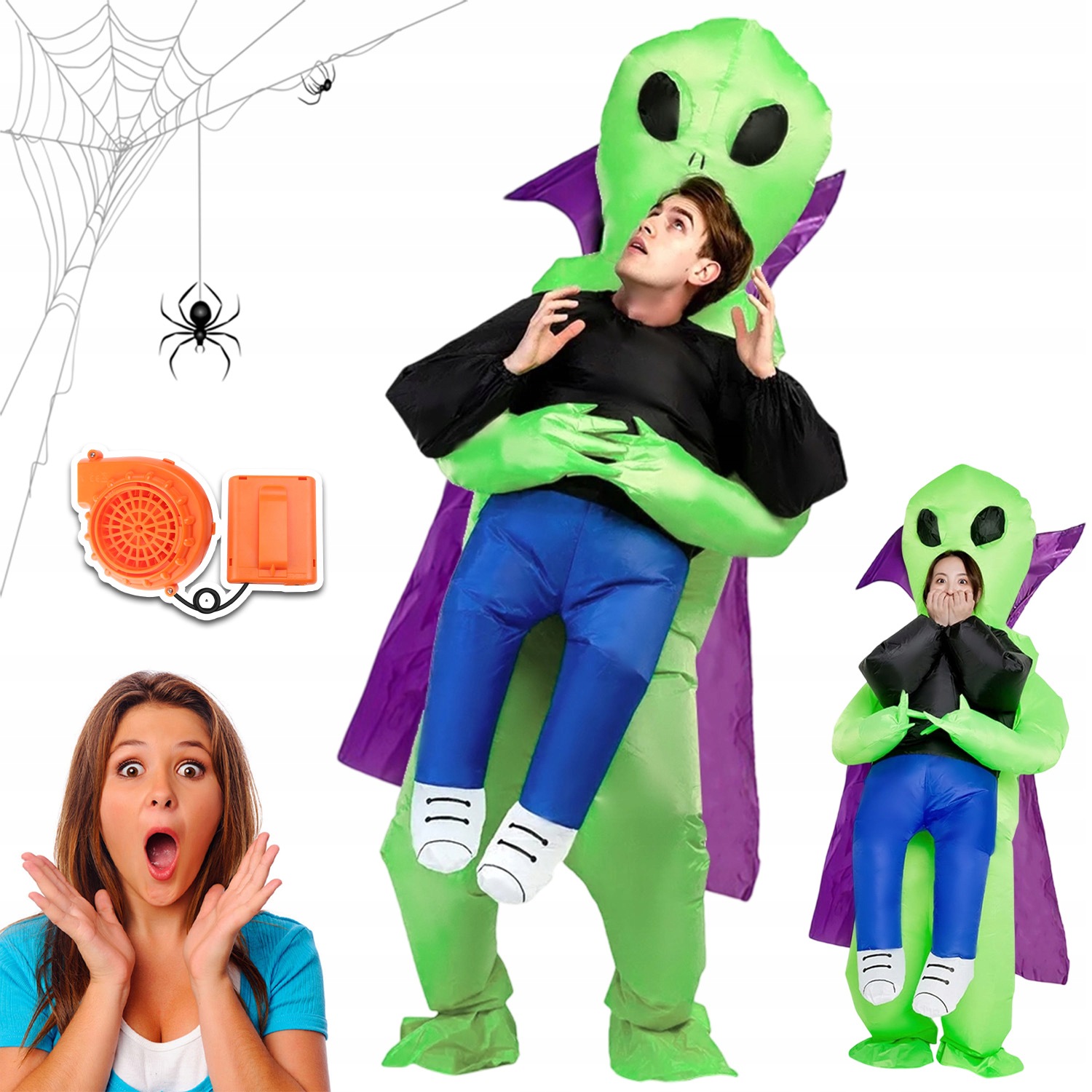 Nafukovací Kostým Mimozemšťané Alien Únos Ufo Halloween Pro Dospělé