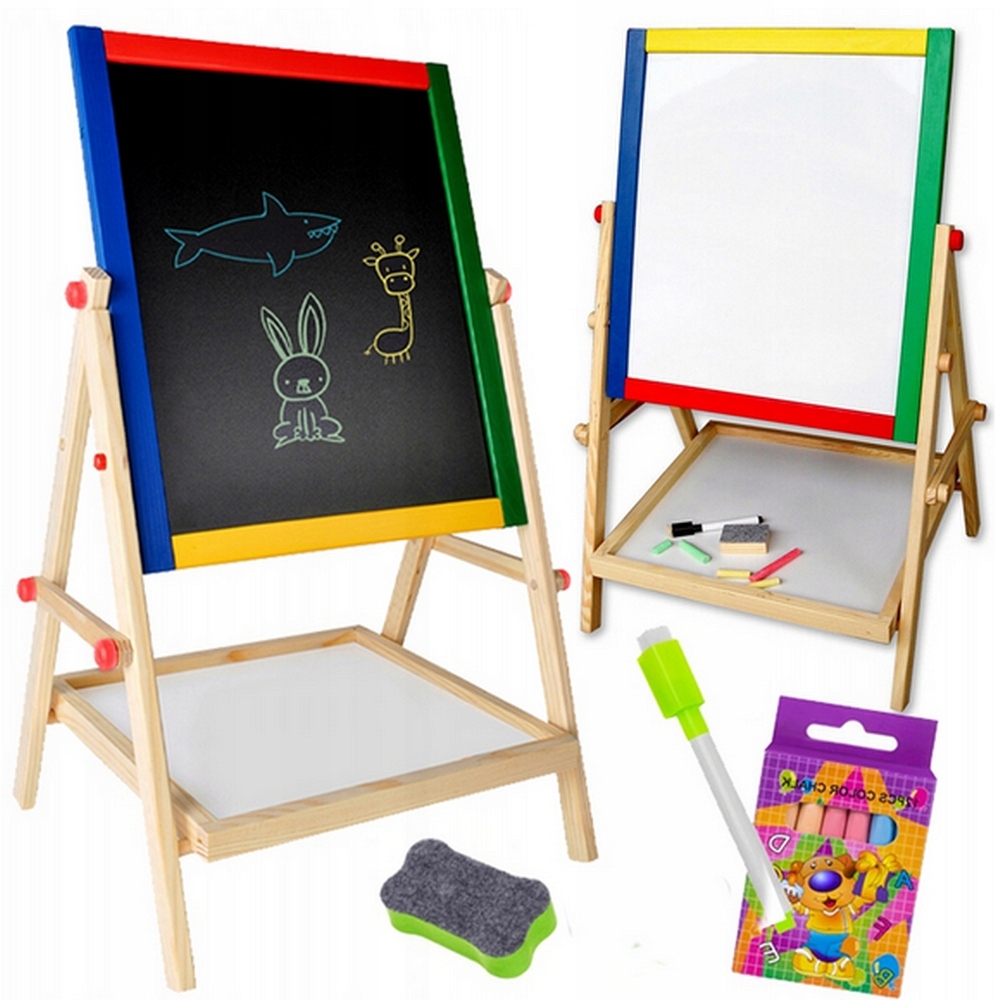 TABLICA EDUKACYJNA DLA DZIECI DUŻA MAGNETYCZNA KREDOWA DWUSTRONNA AKCESORIA Stan opakowania oryginalne