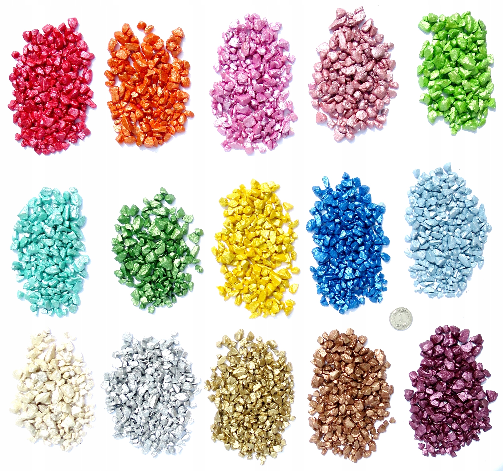 Kamienie błyszczące perłowe ozdobny żwirek 5-8 mm KAŻDY KOLOR JEST 1 KG