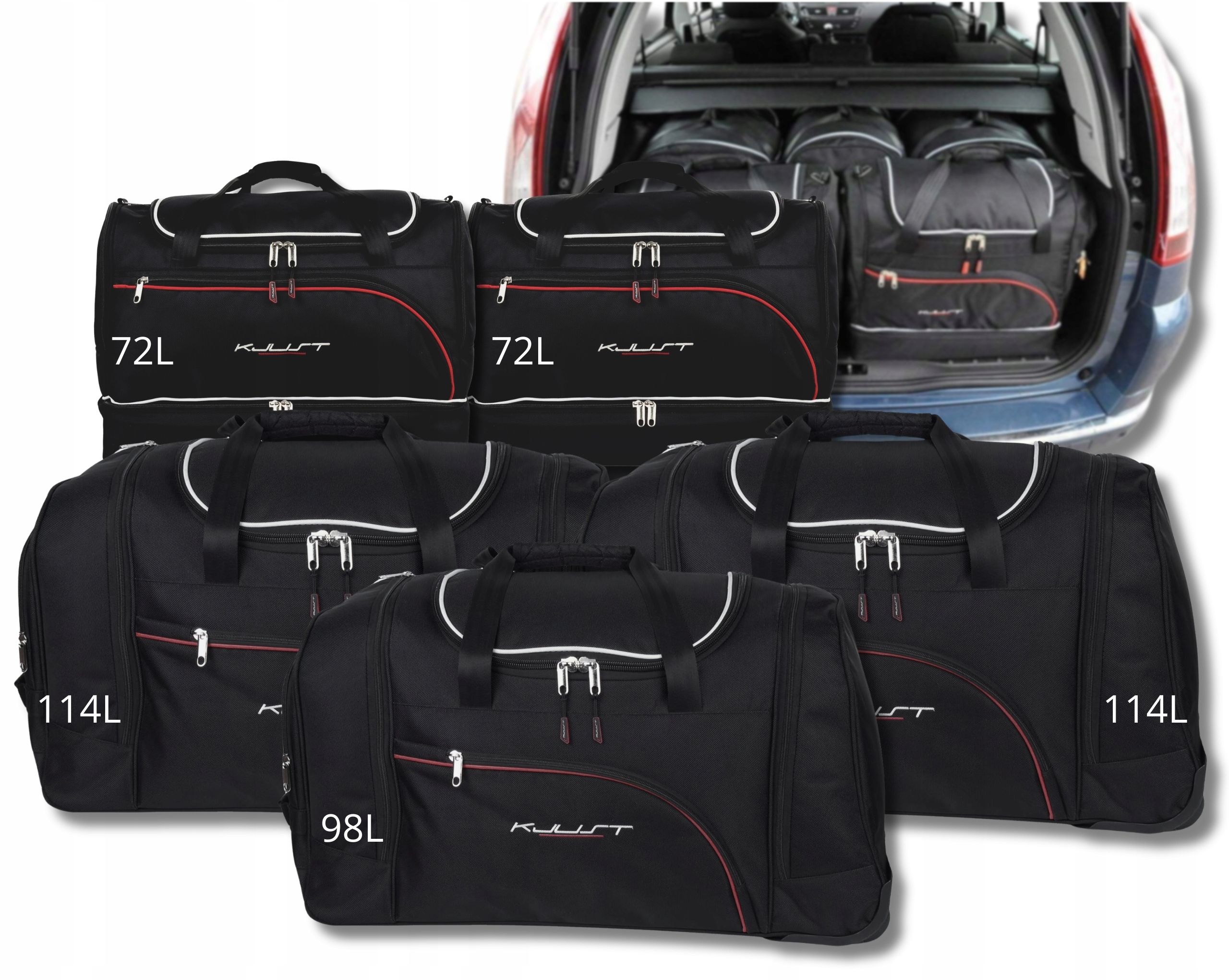 Sada tašiek Kjust do batožinového priestoru Citroen C4 Grand Picasso 2006-2013 5 ks