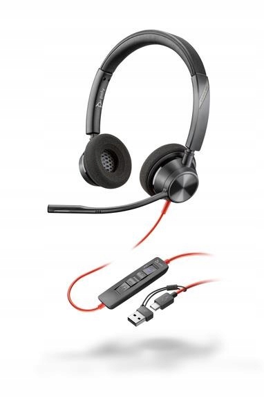 Poly Blackwire 3320 Ms Teams náhlavní souprava, Usb-c/ A adaptér, …