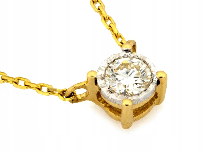 Dámský zlatý náhrdelník 585 s briliantem na jemném řetízku s regulací