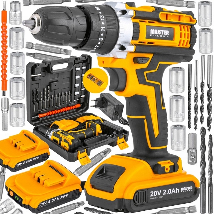 Wiertarko-Wkrętarka Akumulatorowa 2xAKU 20V Majster Pro New