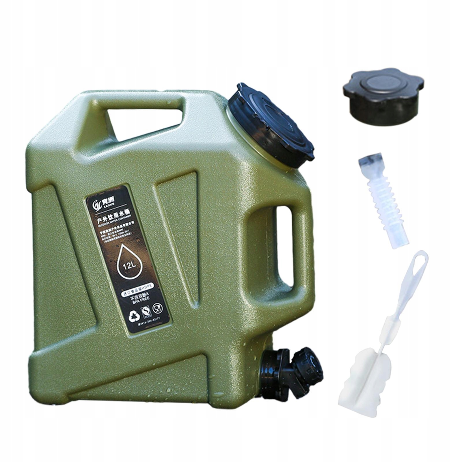 Duży pojemnik na wodę 12 l z kranem i wymienną pokrywką. Beczka na wodę w Marka bez marki