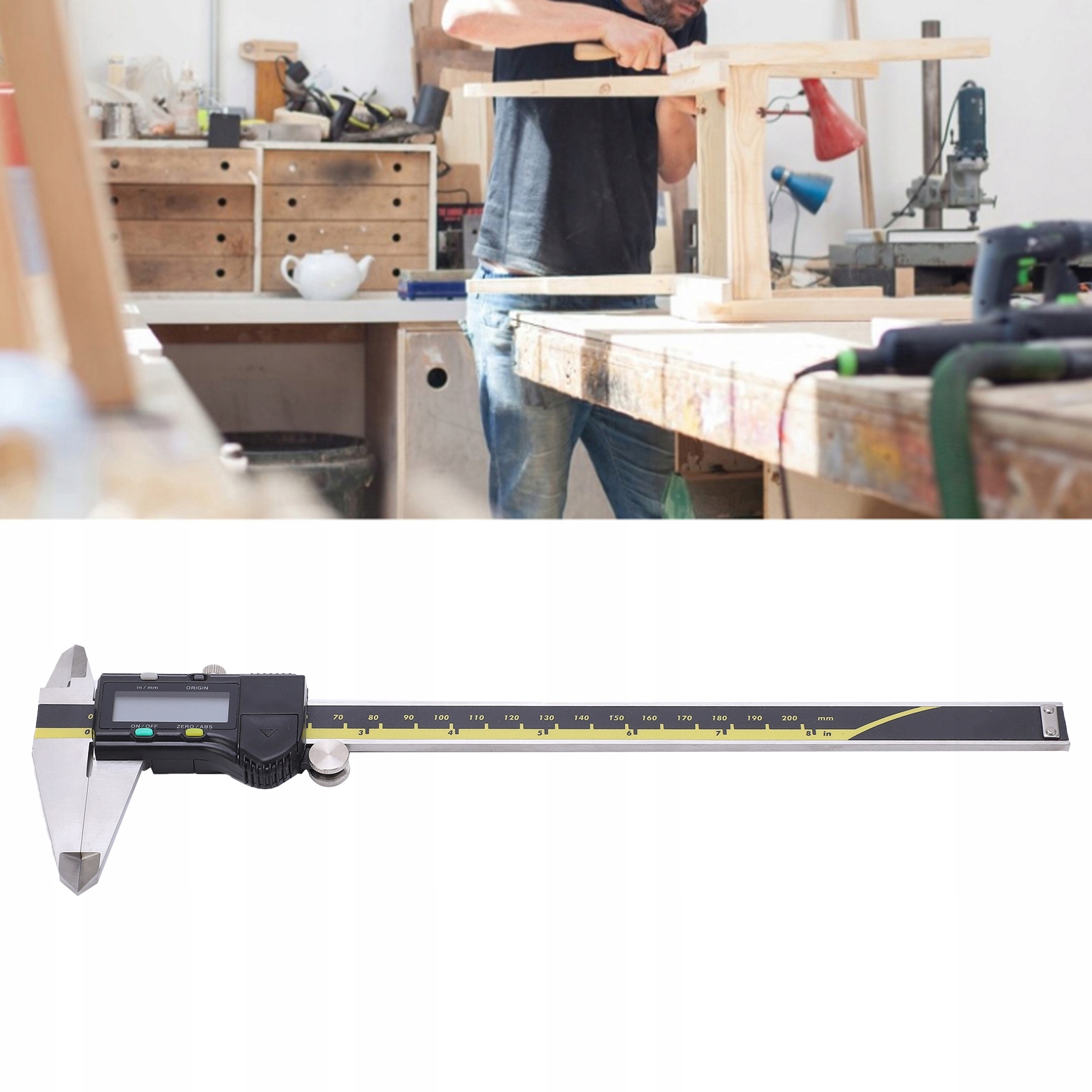 SUWMIARKA ELEKTRONICZNA METALOWA 0-200MM + OBUDOWA Stan opakowania oryginalne