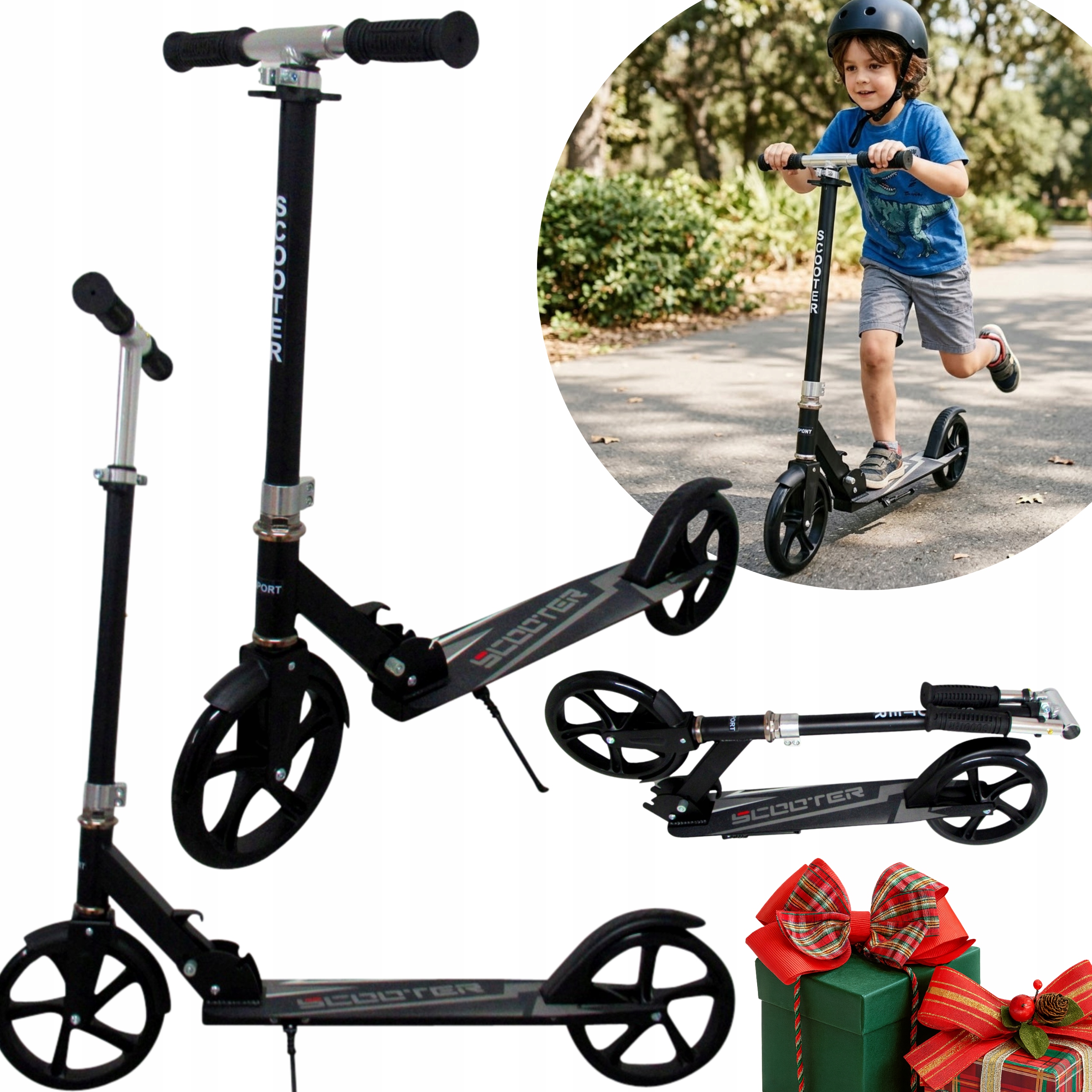 Hulajnoga Dla Dzieci Wyczynowa Koła XXL 200mm Wytrzymała 100kg Składana