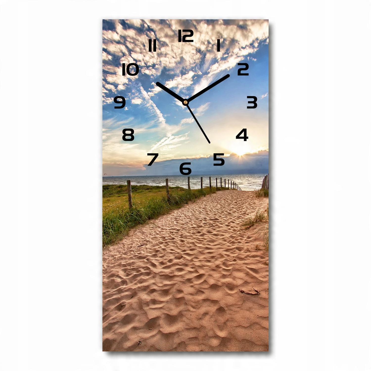 

Zegar ścienny cichy Ścieżka na plażę 30x60 pionowy