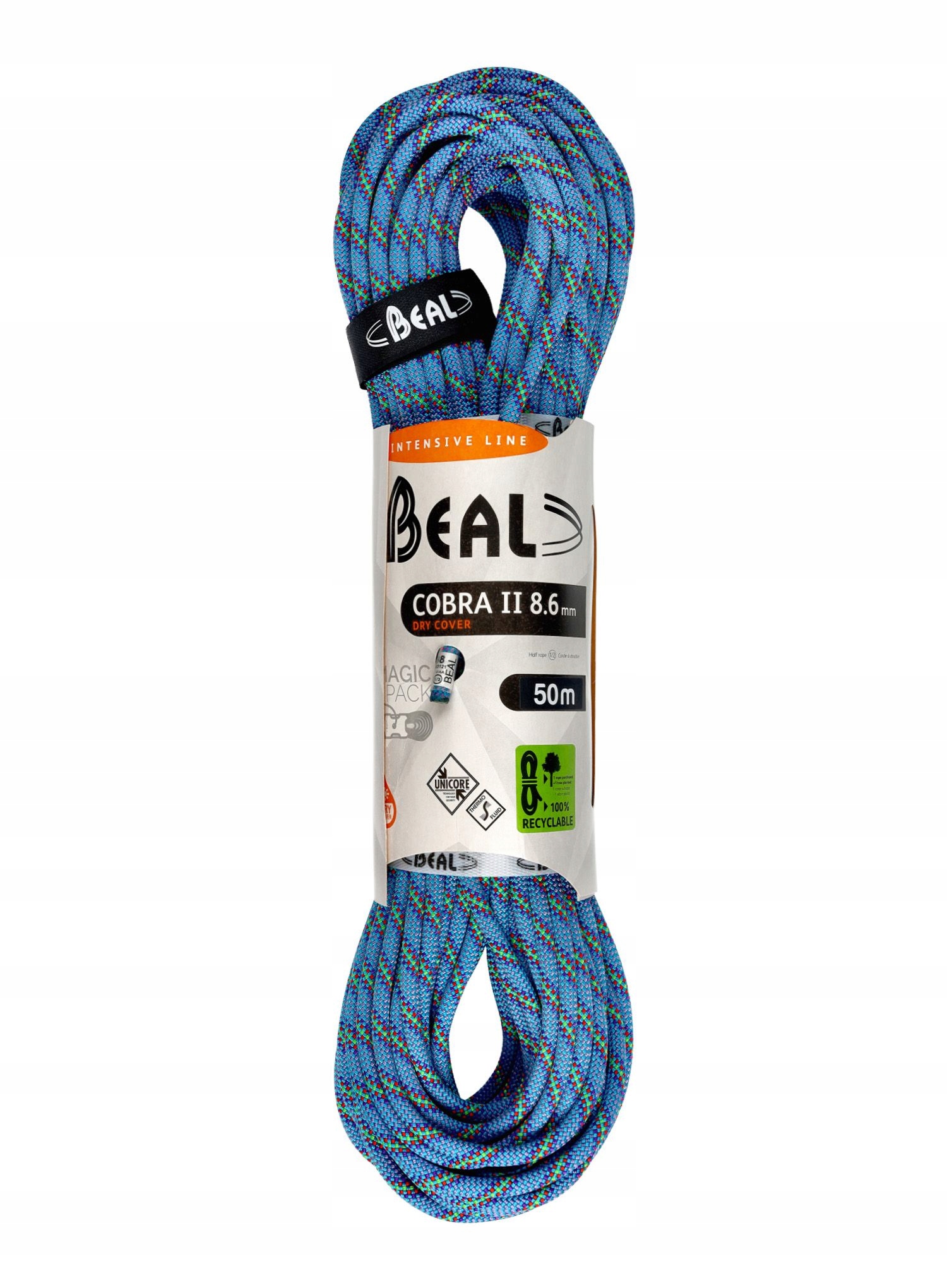Dynamické lano Beal Cobra Unicore Dry Cover 8,6 mm 50 m modré