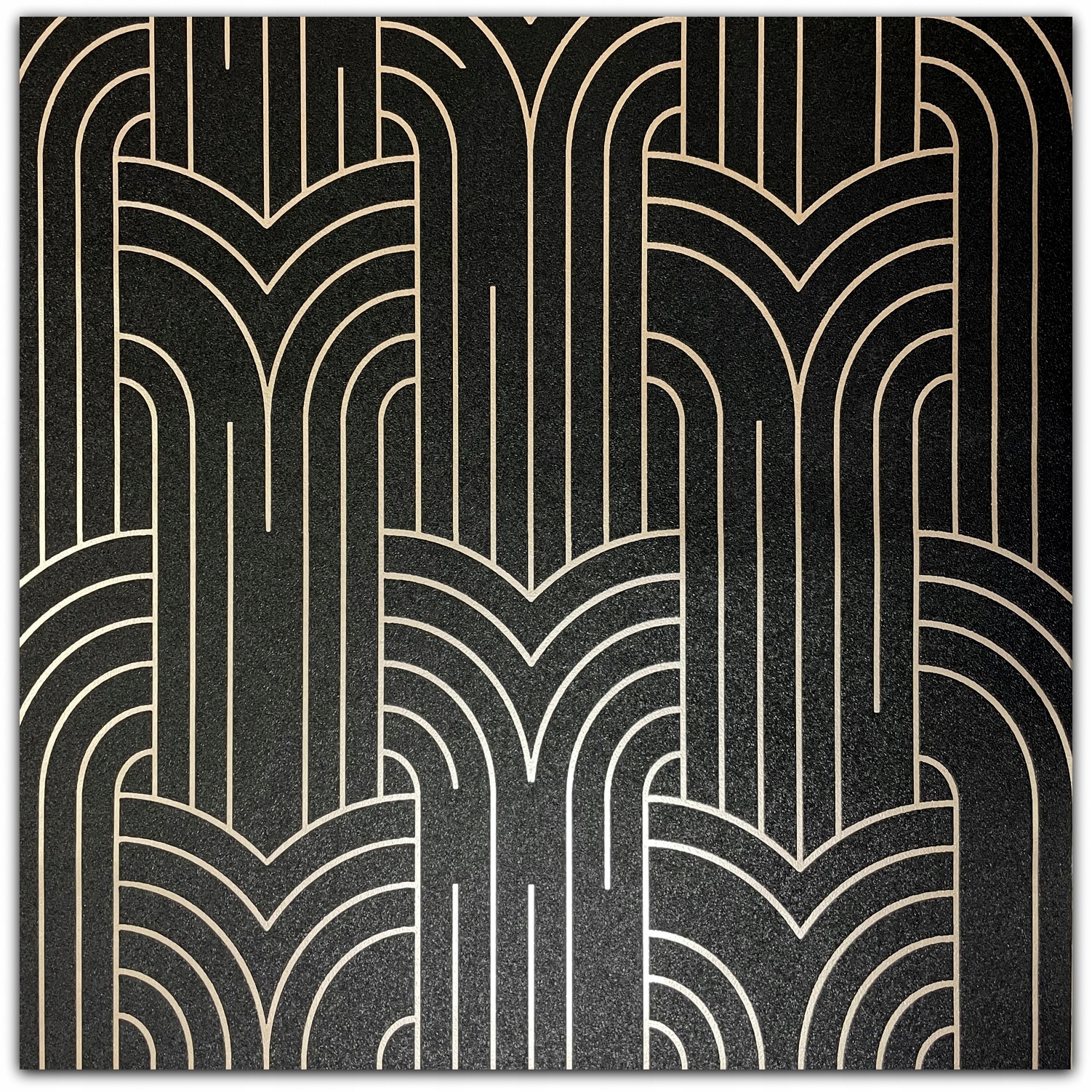 TAPETY TAPETA GEOMETRYCZNA ART DECO CZARNA UGEPA