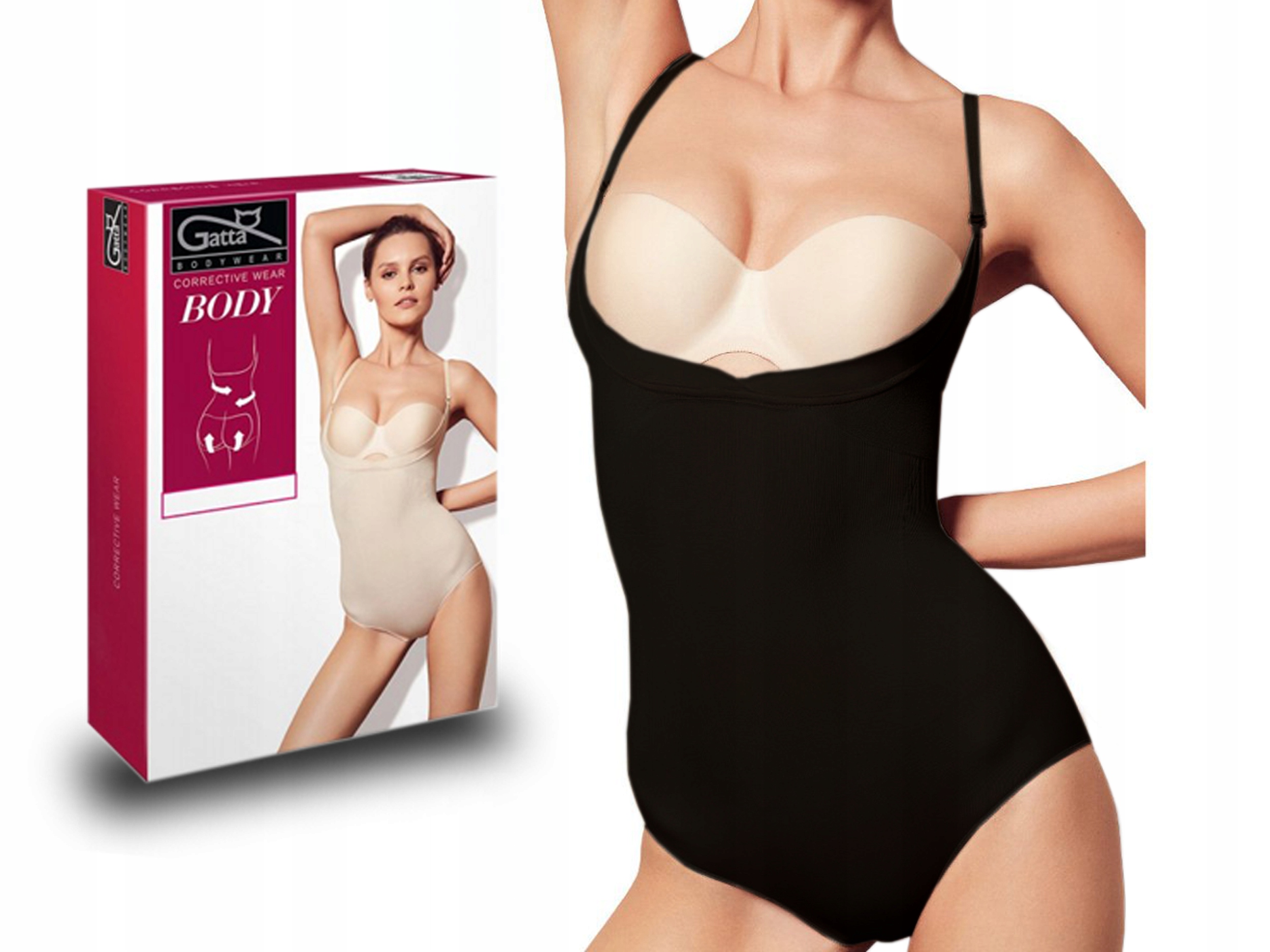 

Bezszwowe body Gatta modelujące, czarne, M