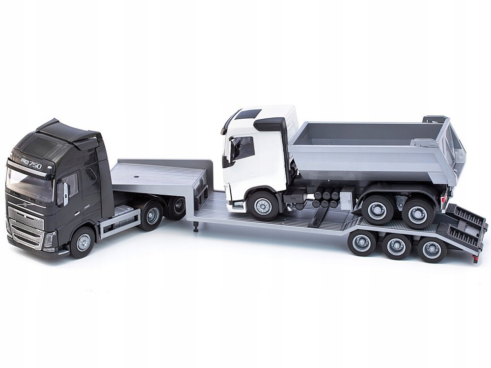 Volvo FH16 černé s návěsem a sklápěčem Emek 33713