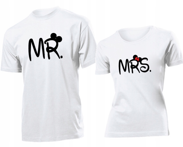 

Koszulki dla par Mr And Mrs Walentynki Komplet L