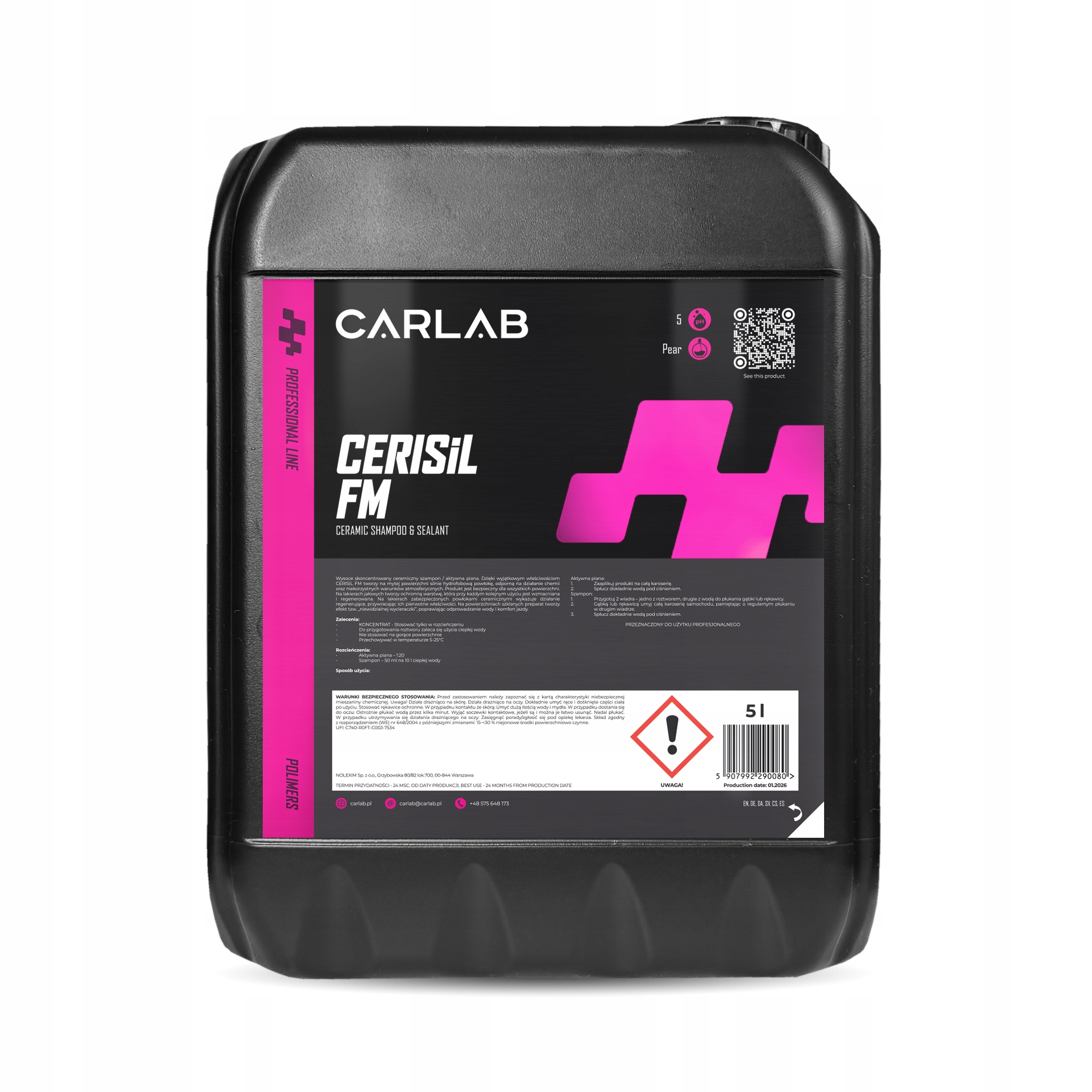Carlab Pro Cerisil Fm 5l keramický šampón, hydrofóbny náter
