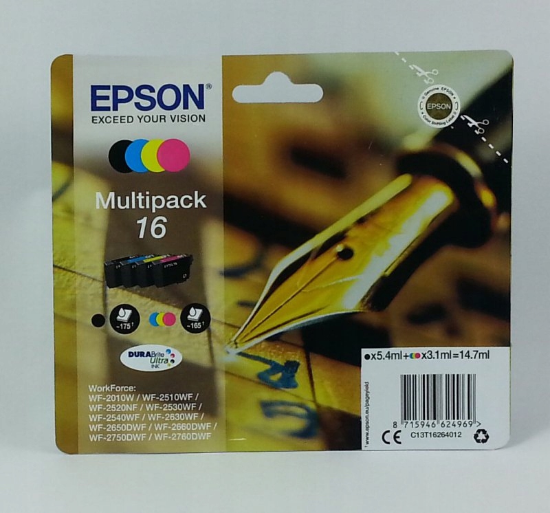 zestaw 4 tuszy Epson 16 Cmyk T1626 C13T16264012 Box