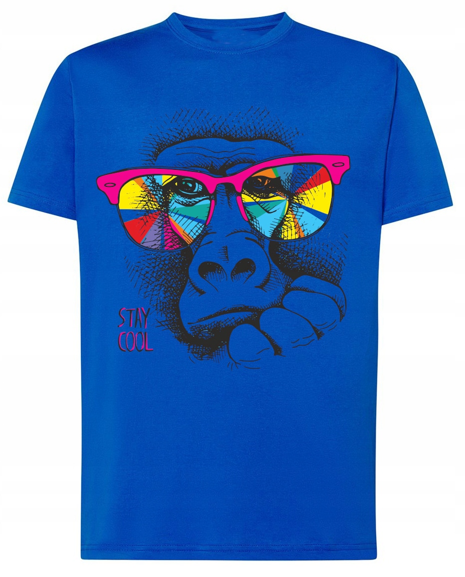 

Małpa Modny Męski T-Shirt Logo Nadruk Rozm.L