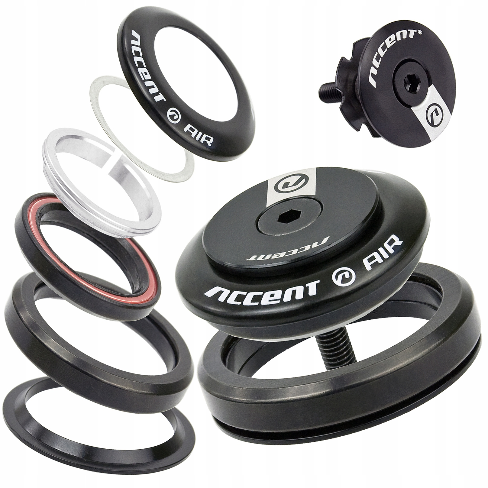 Stery zintegrowane HI-AIR 1-1/8'' IS42/IS42 czarne