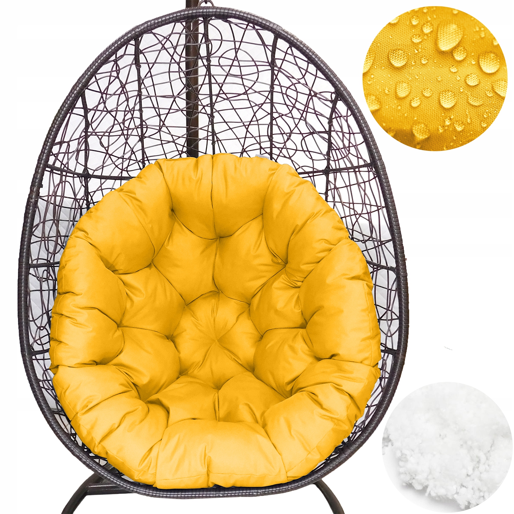 Polštář Voděodolný Na Houpací Křeslo Kokon 100 cm žlutý