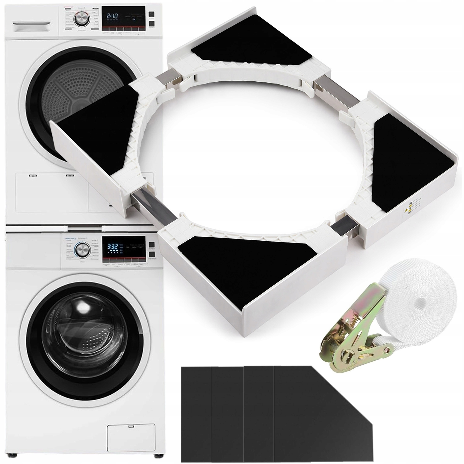 Łącznik Pralki Z Suszarką Uniwersalny 46-66CM Z Antywibracyjna Pas Solidny