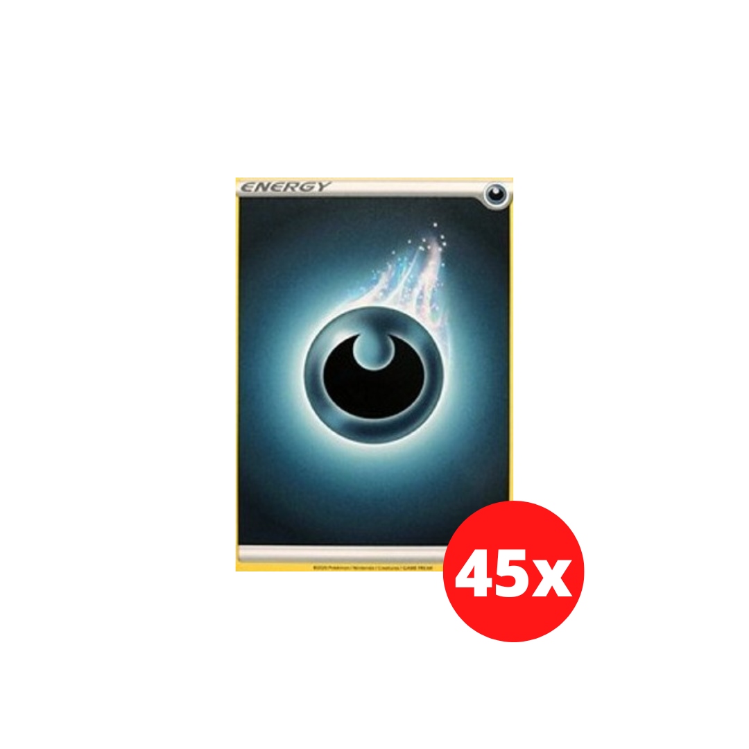 Oryginalne mroczne karty energii Pokemon 45 szt