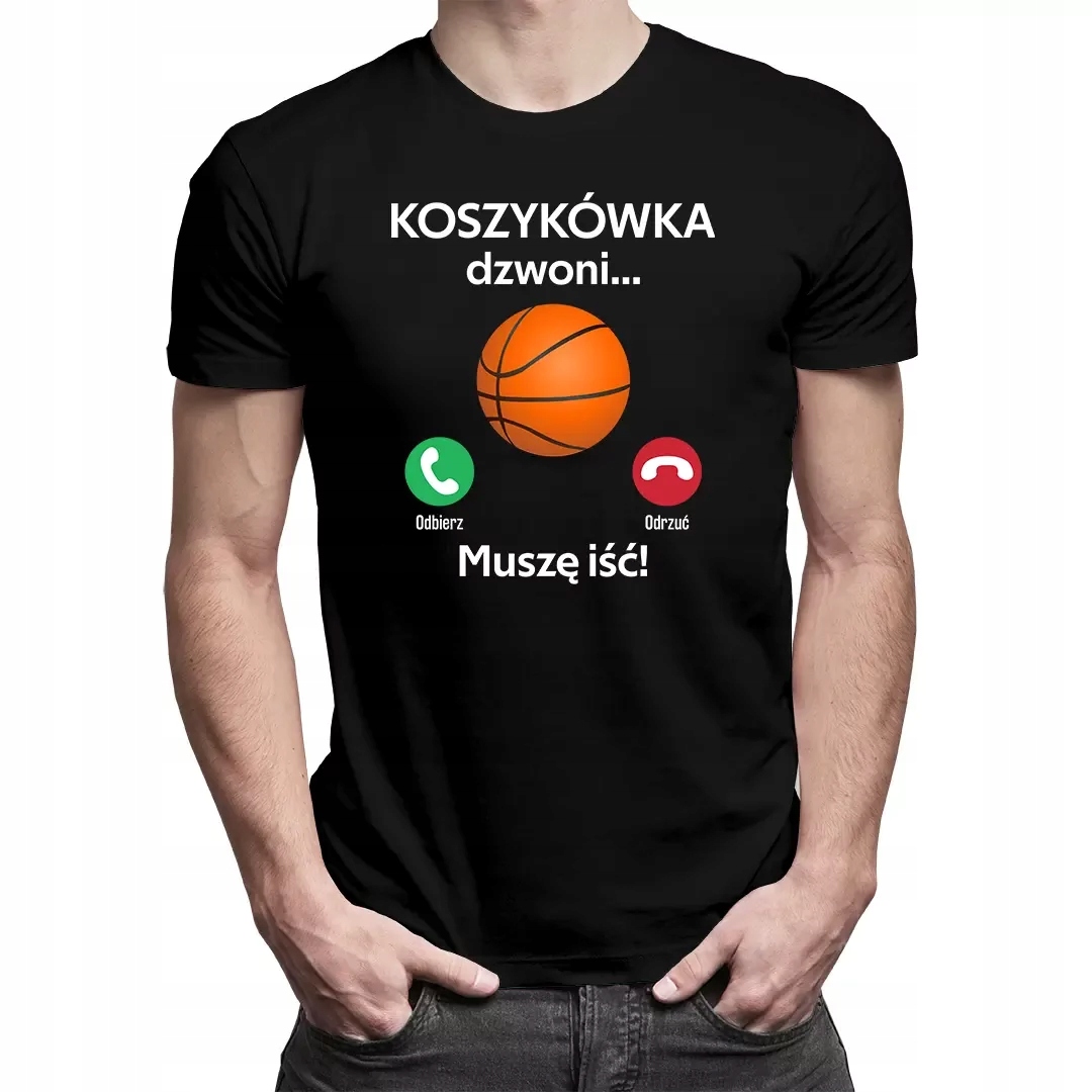 

Koszulka Męska Koszykówka dzwoni, muszę iść