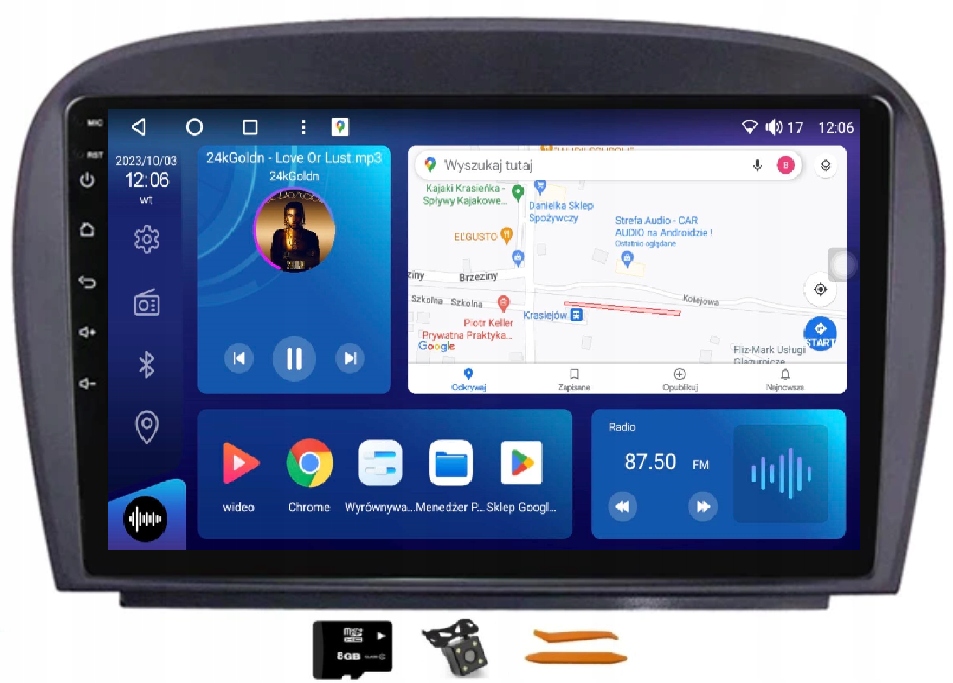 Rádio Android Navigácia Qled Carplay 64GB Lte Gps Mercedes Sl R230 01-11