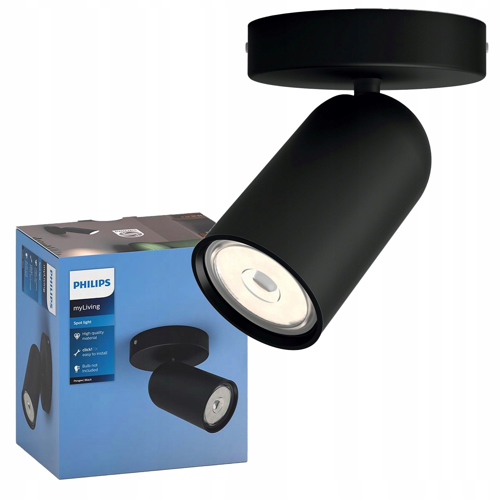 Nástěnná lampa Reflektor GU10 Černá Pongee Philips