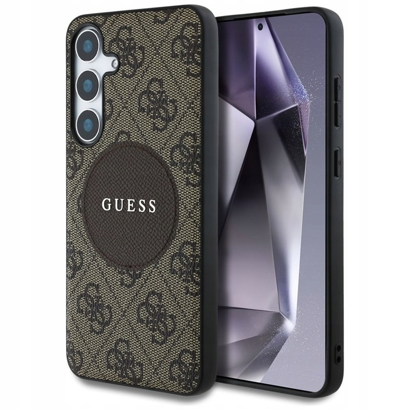 Guess 4G Round Patch MagSafe Pouzdro pro Samsung Galaxy S25+ (černé)